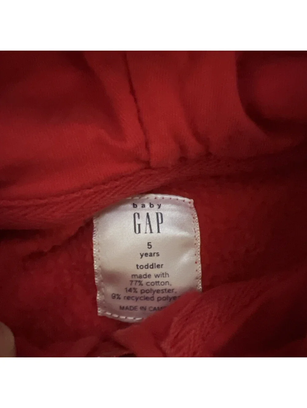 Gap kids Size Large Red Fleece Zip Up Hoodie Jacket Size T5